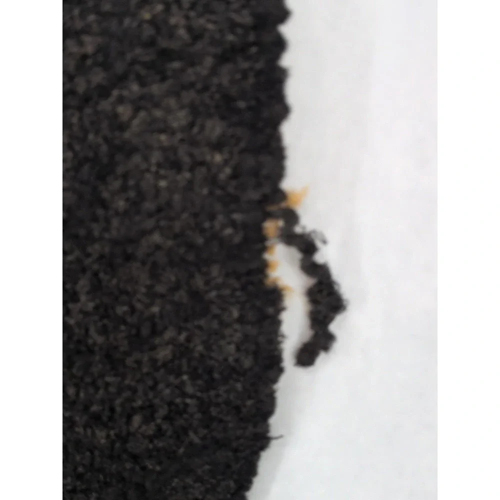 Vintage Hooked Rug Wool Early  Black Floral Pattern Oval 34